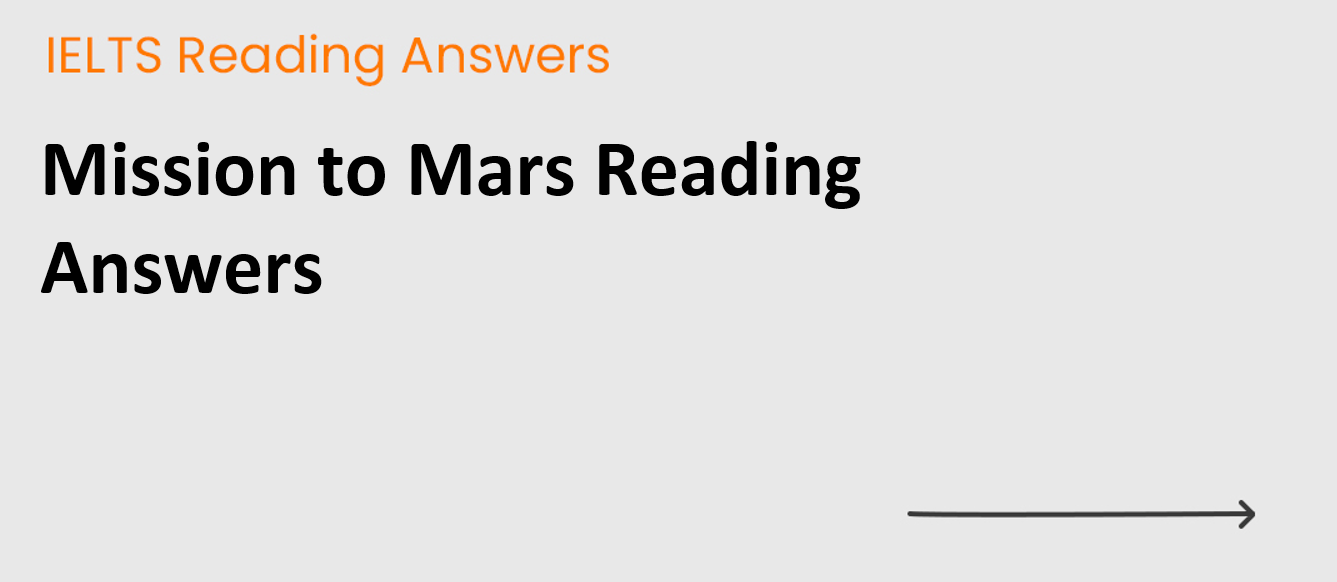 Mission to Mars Reading Answers